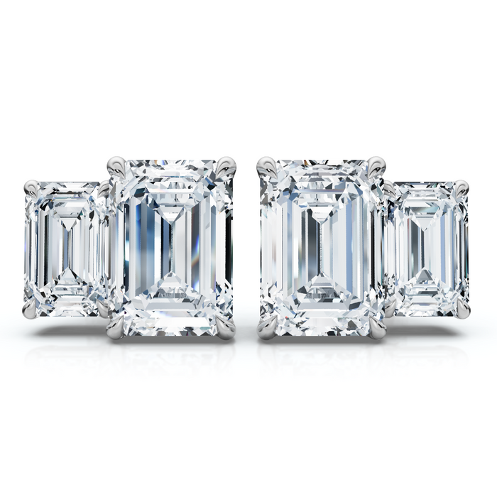 1 1/2Ct Emerald Cut Toi et Moi Diamond Earrings 14k Gold Lab Grown 1 1/2Ct Emerald Cut Toi et Moi Diamond Earrings 14k Gold Lab Grown