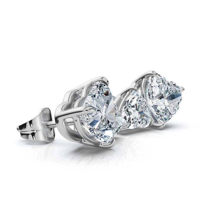 3Ct Heart Cut Toi et Moi Diamond Earrings 14k Gold Lab Grown 3Ct Heart Cut Toi et Moi Diamond Earrings 14k Gold Lab Grown