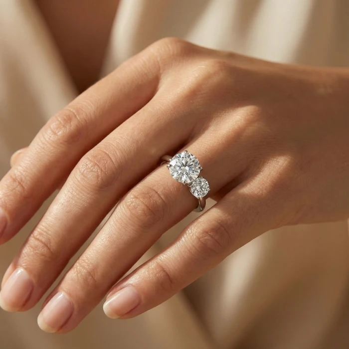 1 1/2Ct Two Stone Toi Et Moi Diamond Ring 14k Gold or Pt Lab Grown