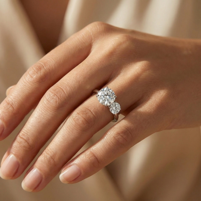 1 1/2Ct Two Stone Toi Et Moi Diamond Ring 14k Gold or Pt Lab Grown