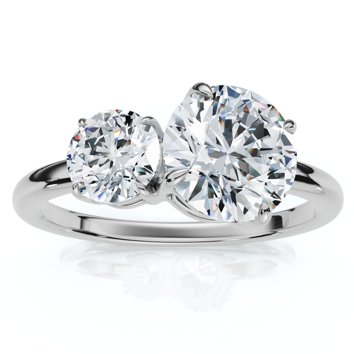 1 1/2Ct Two Stone Toi Et Moi Diamond Ring 14k Gold or Pt Lab Grown