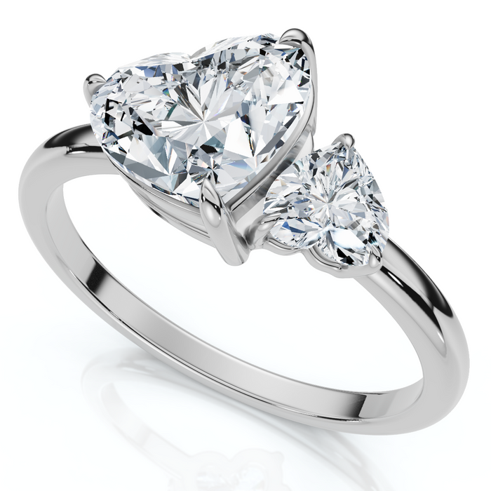 1 1/2Ct Heart Cut Toi et Moi Diamond Ring 14k Gold or Pt Lab Grown 1 1/2Ct Heart Cut Toi et Moi Diamond Ring 14k Gold or Pt Lab Grown