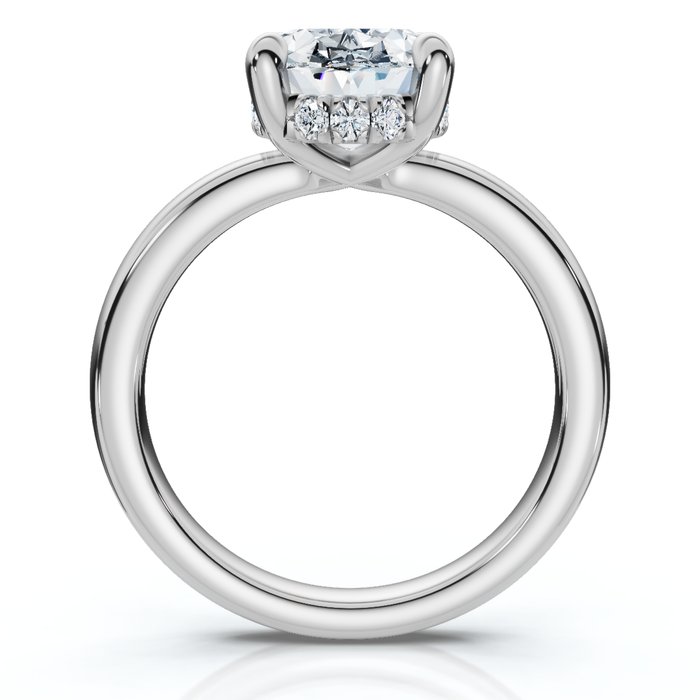 Certified 4.10Ct Oval Diamond Side Halo Engagement Ring 14k Gold Lab Grown
