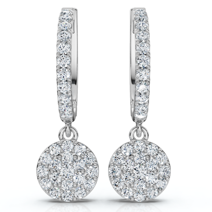 3/4Ct Drop Dangle Hoop Earrings 14k Gold Lab Grown EF/VS 3/4Ct Drop Dangle Hoop Earrings 14k Gold Lab Grown EF/VS