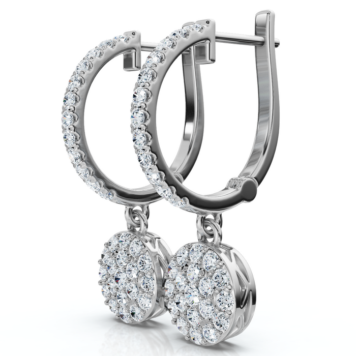 3/4Ct Drop Dangle Hoop Earrings 14k Gold Lab Grown EF/VS 3/4Ct Drop Dangle Hoop Earrings 14k Gold Lab Grown EF/VS