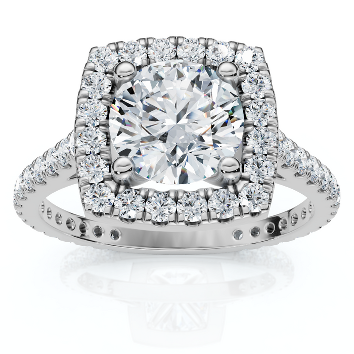 1 1/3Ct Round Halo Diamond Engagement Ring 14k Gold Lab Grown 1 1/3Ct Round Halo Diamond Engagement Ring 14k Gold Lab Grown