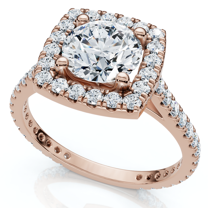 1 1/3Ct Round Halo Diamond Engagement Ring 14k Gold Lab Grown 1 1/3Ct Round Halo Diamond Engagement Ring 14k Gold Lab Grown