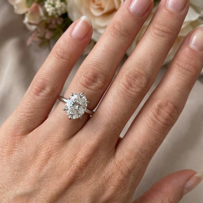 Certified 1 1/2Ct Lotus Solitaire Diamond Engagement Ring 14k Gold Lab Grown