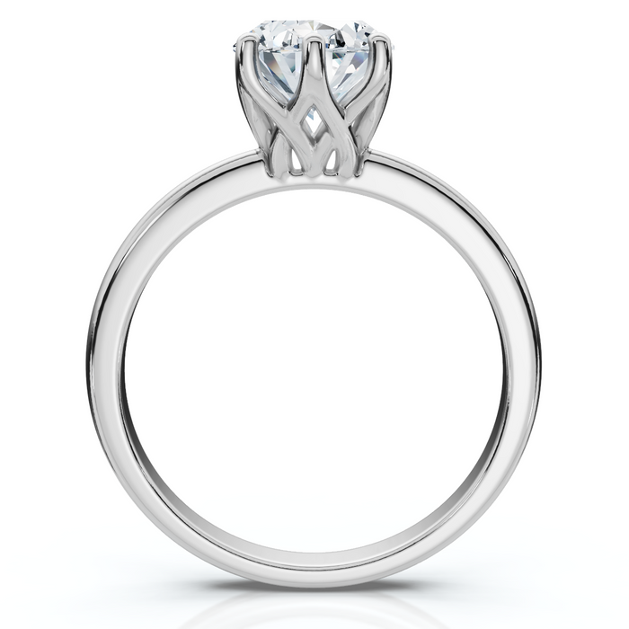 Certified 1 1/2Ct Lotus Solitaire Diamond Engagement Ring 14k Gold Lab Grown