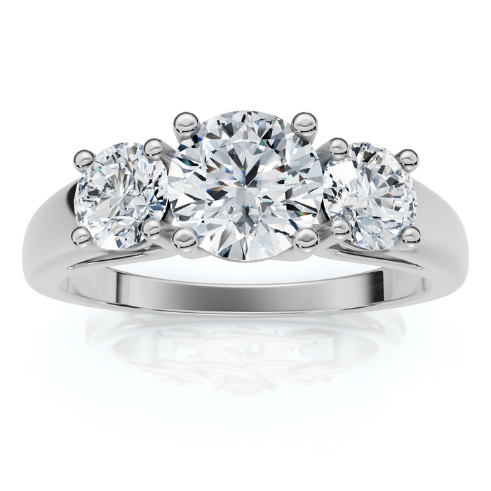 1Ct Three Stone Diamond Engagement Ring 14k Gold or Platinum Lab Grown FG/VS