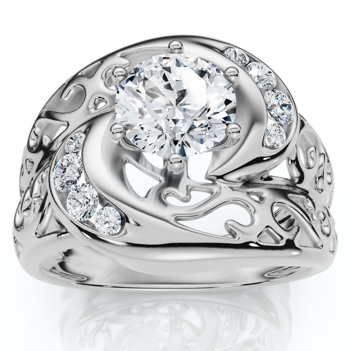 1Ct Whirlpool Diamond Engagement Ring 14k Gold Lab Grown 1Ct Whirlpool Diamond Engagement Ring 14k Gold Lab Grown