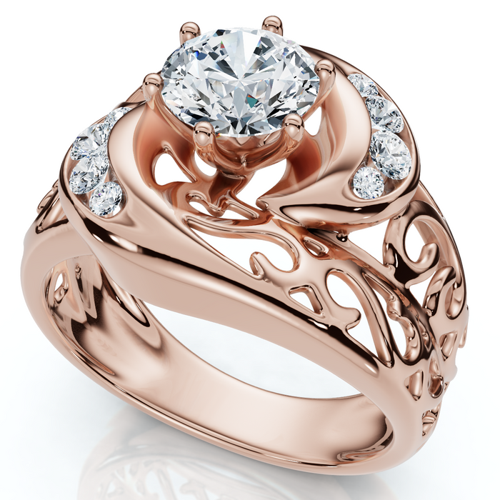 1Ct Whirlpool Diamond Engagement Ring 14k Gold Lab Grown 1Ct Whirlpool Diamond Engagement Ring 14k Gold Lab Grown