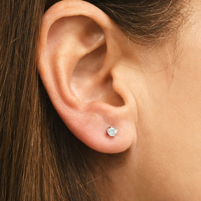 1/3 Ct Screw Back Diamond Studs 14k White Gold Lab Grown Earrings
