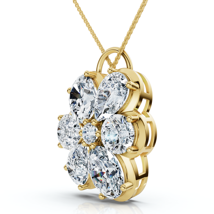 11Ct Angelica Diamond Pendant 10k Gold Necklace Lab Grown FG/VS