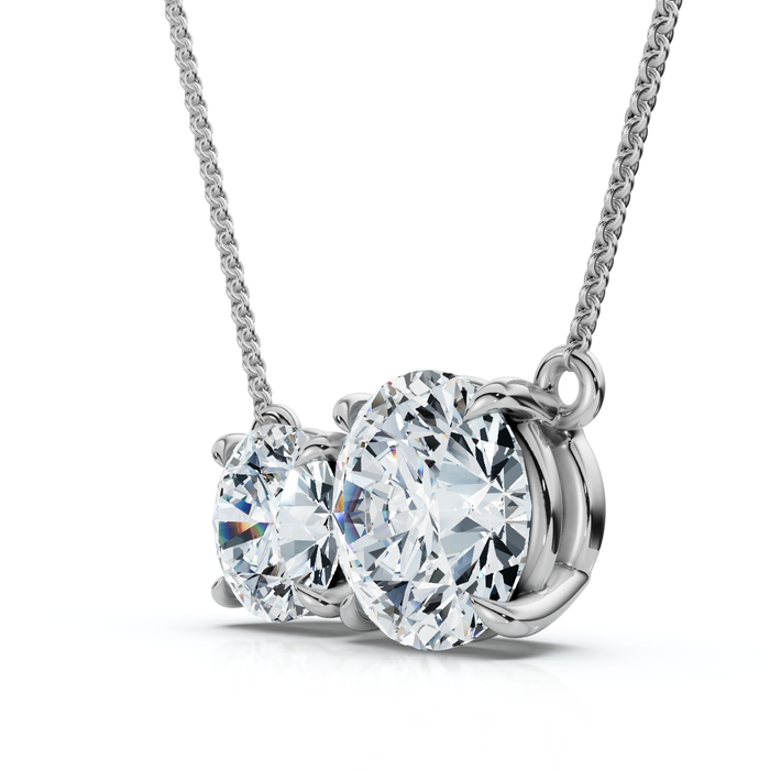 1 1/2Ct Rounds Toi et Moi Diamond Pendant 14k Gold or Pt Lab Grown