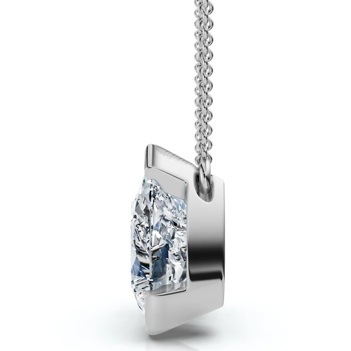 2Ct TW Toi et Moi Heart and Pear Shape Diamond Pendant 14k Gold 18" Lab Grown