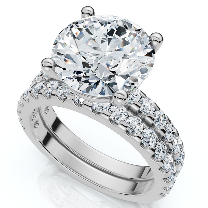 Certified 3 1/2Ct Diamond Engagement Matching Wedding Rings 14k Gold Lab Grown