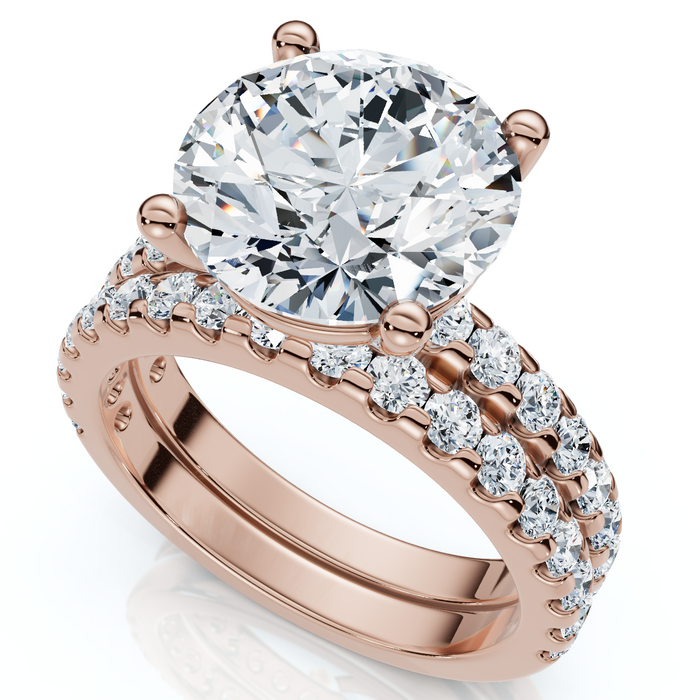 Certified 3 1/2Ct Diamond Engagement Matching Wedding Rings 14k Gold Lab Grown