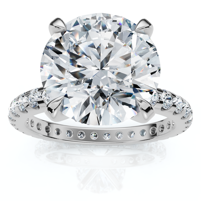 Certified 3 1/2Ct Eternity Diamond Engagement Ring 14k Gold/Platinum Lab Grown