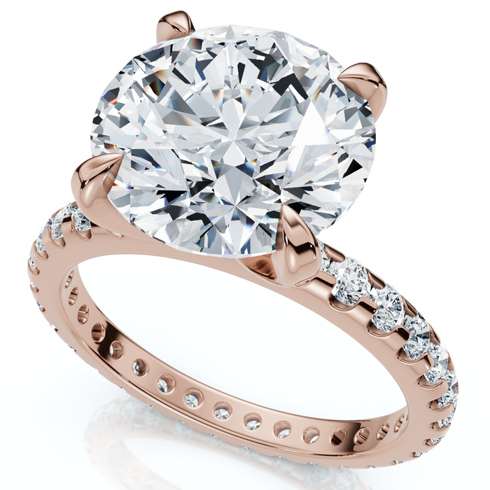 Certified 3 1/2Ct Eternity Diamond Engagement Ring 14k Gold/Platinum Lab Grown