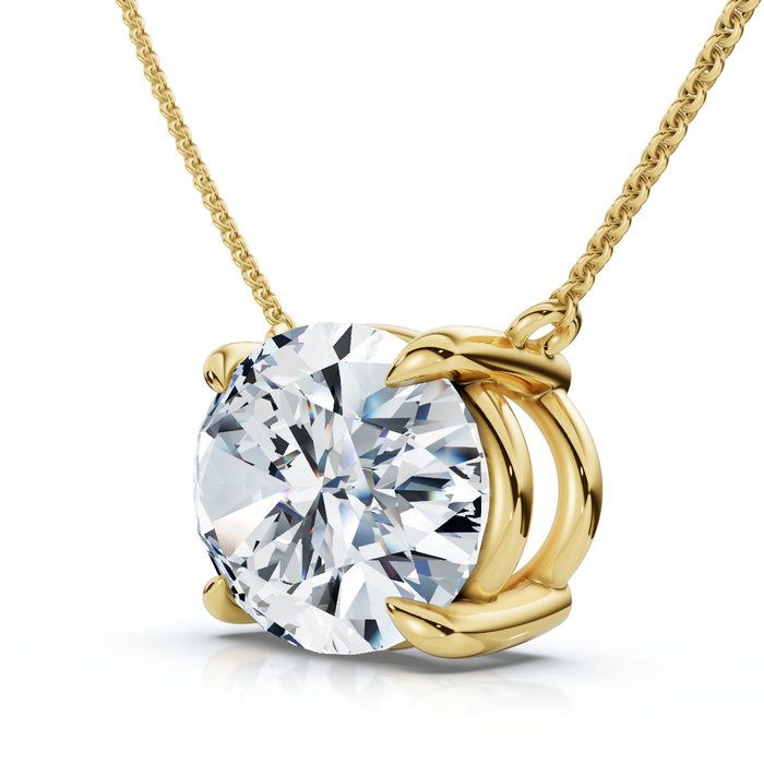 Certified 4Ct Diamond Oval Solitaire Pendant 14k Gold 18" Womens Chain Lab Grown