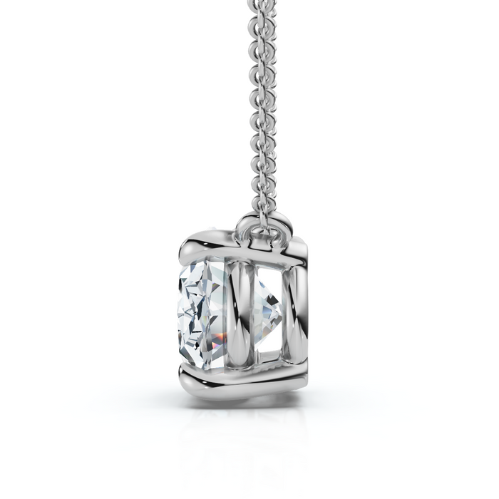 Certified 2Ct Diamond Oval Solitaire Pendant 14k Gold 18" Womens Chain Lab Grown