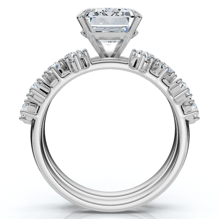 Certified 3 1/4Ct Emerald Diamond Bridal Set 14k Gold or Platinum Lab Grown