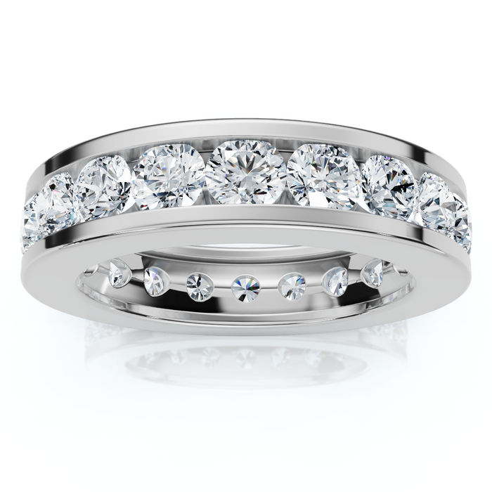 2Ct Channel Set Diamond Eternity Ring 14k Gold or Platinum Lab Grown
