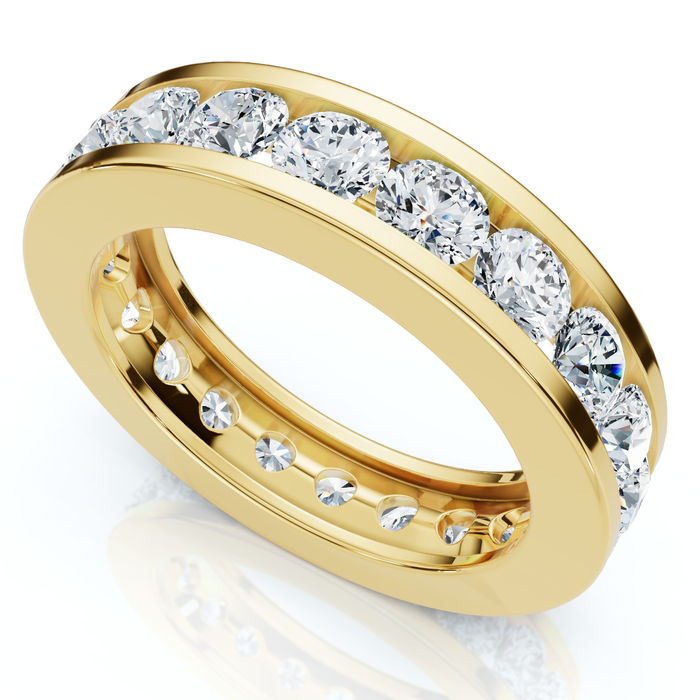 2Ct Channel Set Diamond Eternity Ring 14k Gold or Platinum Lab Grown