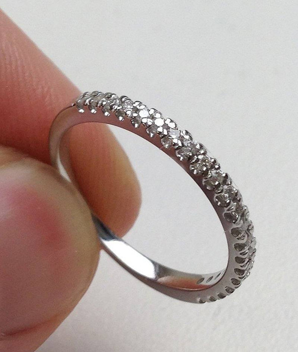 1/4ct Pave Lab Created Diamond Wedding Ring 14K White Gold 1/4ct Pave Lab Created Diamond Wedding Ring 14K White Gold