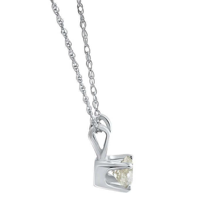 1/2Ct TW Diamond Solitaire Necklace Studs Set 14K White Gold Lab Grown