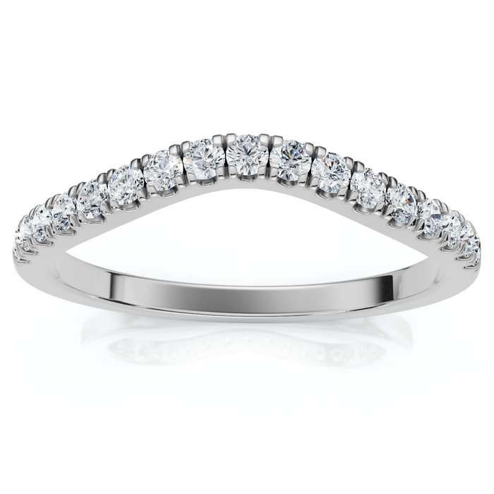 Curved Accent Diamond Guard Ring 14k Gold Lab Grown