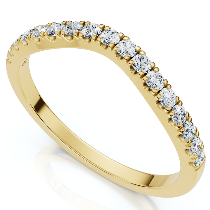 Curved Accent Diamond Guard Ring 14k Gold Lab Grown