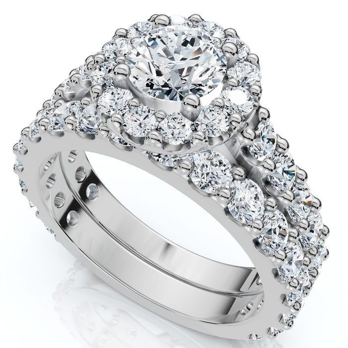 2Ct Diamond Engagement Wedding Engagement Ring Set 10k Gold Lab Grown