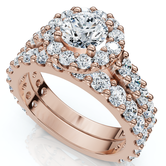 2Ct Diamond Engagement Wedding Engagement Ring Set 10k Gold Lab Grown