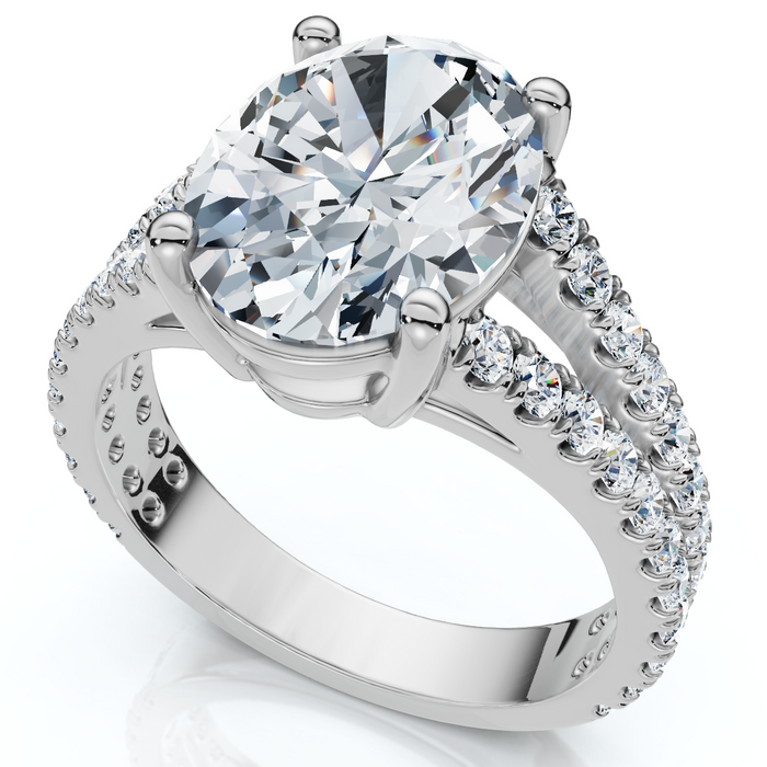 Certified 3 1/2Ct Maribel Oval Diamond Engagement Ring 14k Gold or Pt Lab Grown