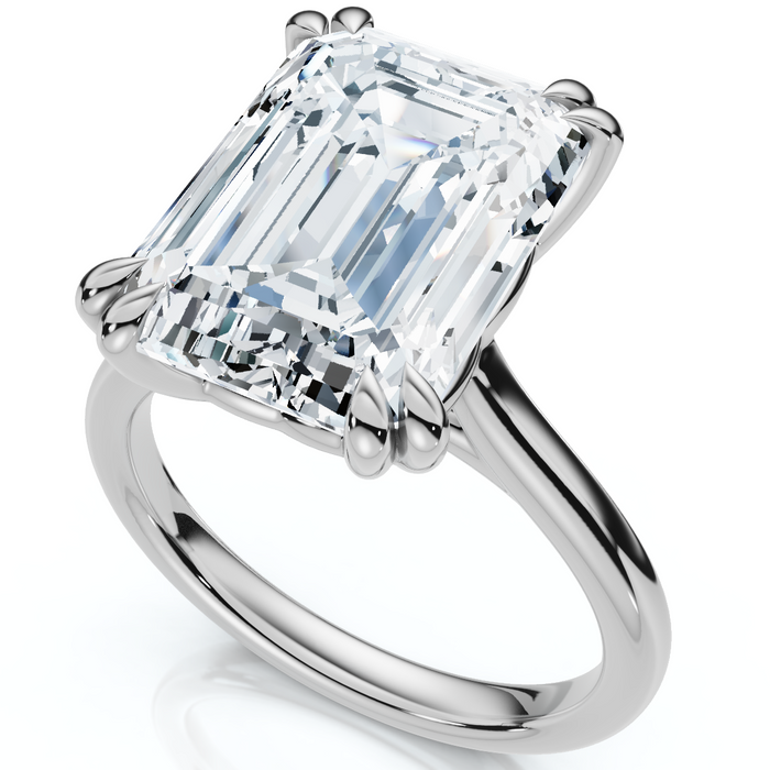 Certified 6Ct Emerald Cut Diamond Solitaire Ring 14k Gold Lab Grown