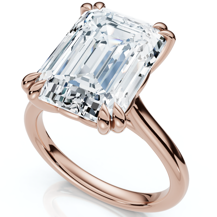 Certified 6Ct Emerald Cut Diamond Solitaire Ring 14k Gold Lab Grown