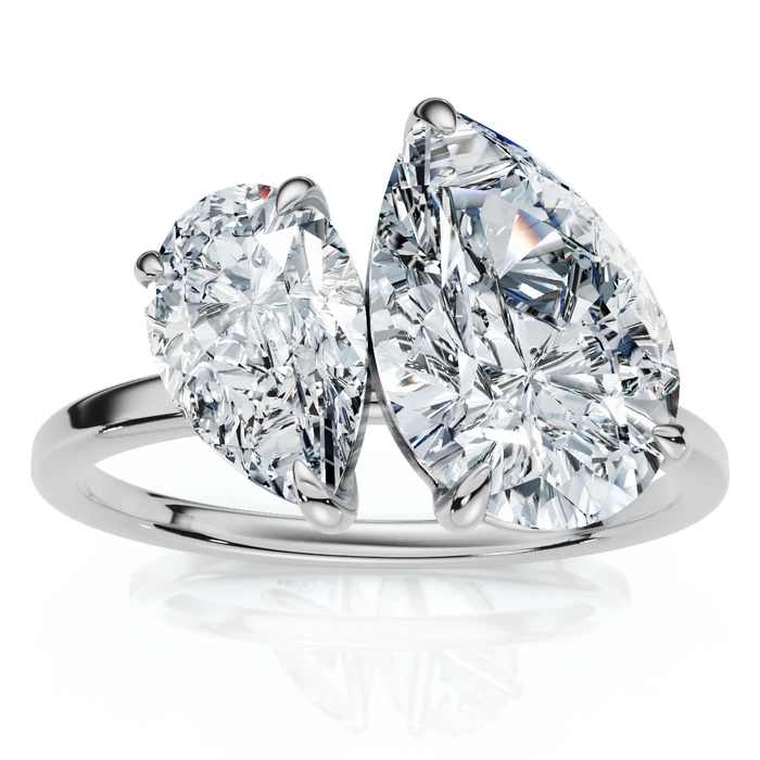 3Ct Toi Et Moi Pear Shape Diamond Ring 14k Gold Lab Grown