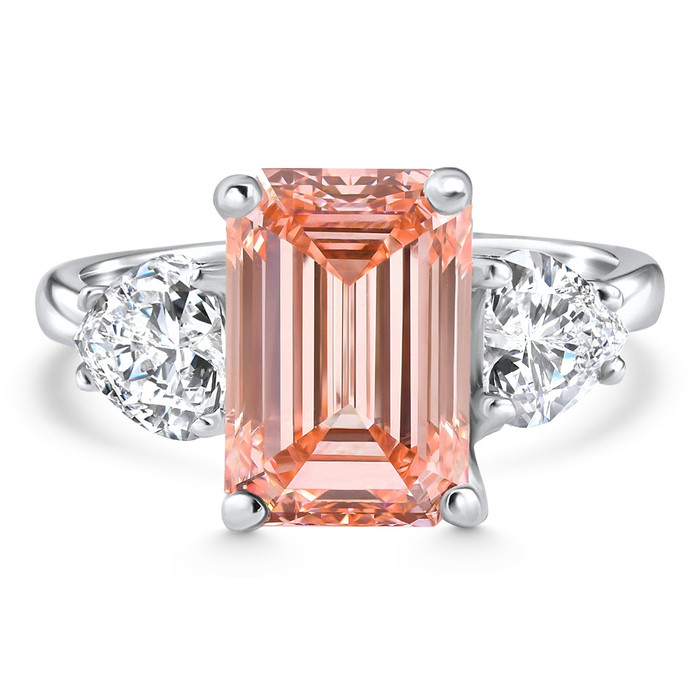 Certified 4.44Ct Fancy Vivid Pink Diamond Engagement Ring Gold Lab Grown