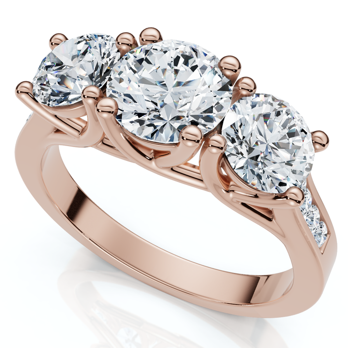 2Ct Three Stone Diamond Anniversary Engagement Ring 14k Gold or Pt Lab Grown