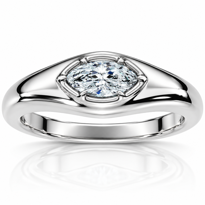 Stackable Marquise Diamond Eloise Anniversary Ring 10k Gold Lab Grown EF/VS