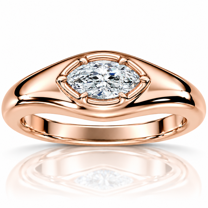 Stackable Marquise Diamond Eloise Anniversary Ring 10k Gold Lab Grown EF/VS