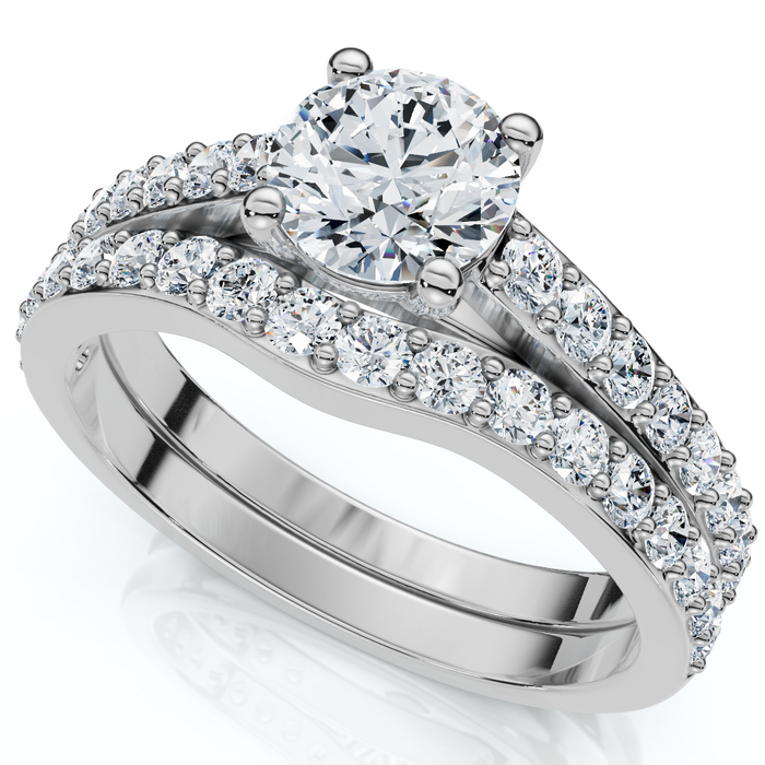 1Ct Jessi Diamond Engagement Wedding Ring Set 14k Gold Lab Grown