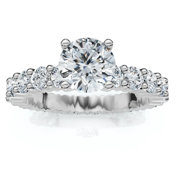 2 1/4Ct Diamond Eternity Engagement Ring 14k Gold Lab Grown EF/VS
