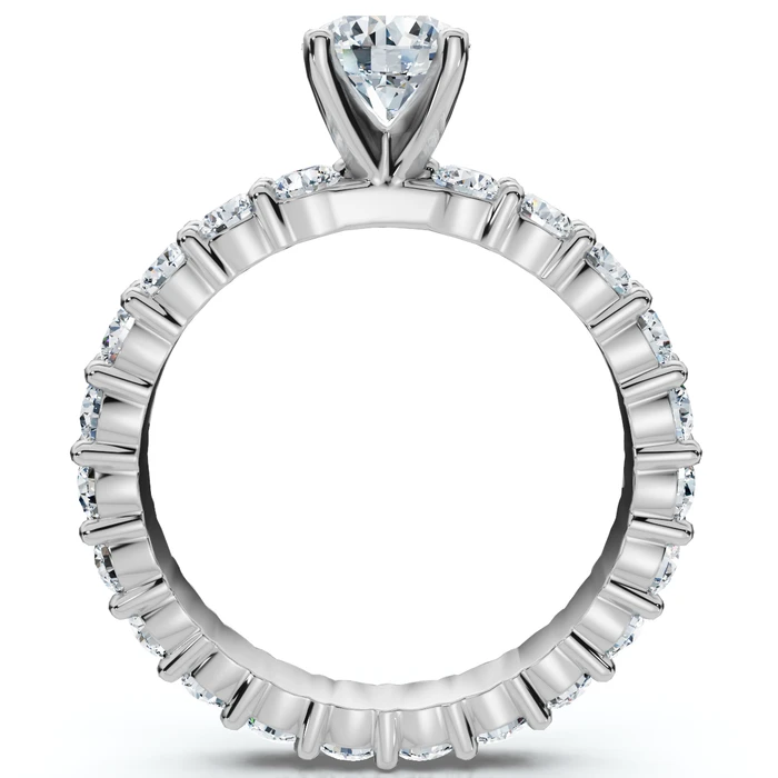 2 1/4Ct Diamond Eternity Engagement Ring 14k Gold Lab Grown EF/VS