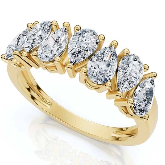 1 1/5Ct Pear Shape Diamond Wedding Anniversary Ring 14k Gold Lab Grown EF/VS