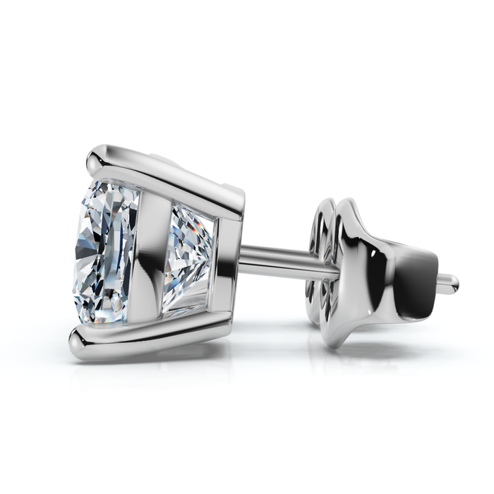2Ct TW Cushion Diamond Studs 14k Gold Lab Grown