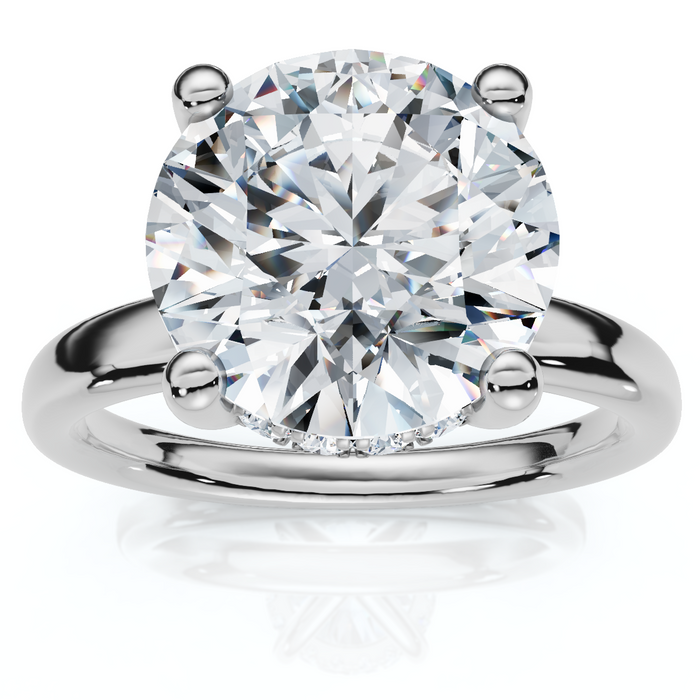 Certified 3 1/10Ct Hidden Halo Diamond Engagement Ring 14k Gold Lab Grown