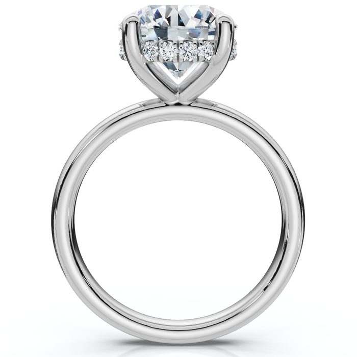 Certified 3 1/10Ct Hidden Halo Diamond Engagement Ring 14k Gold Lab Grown